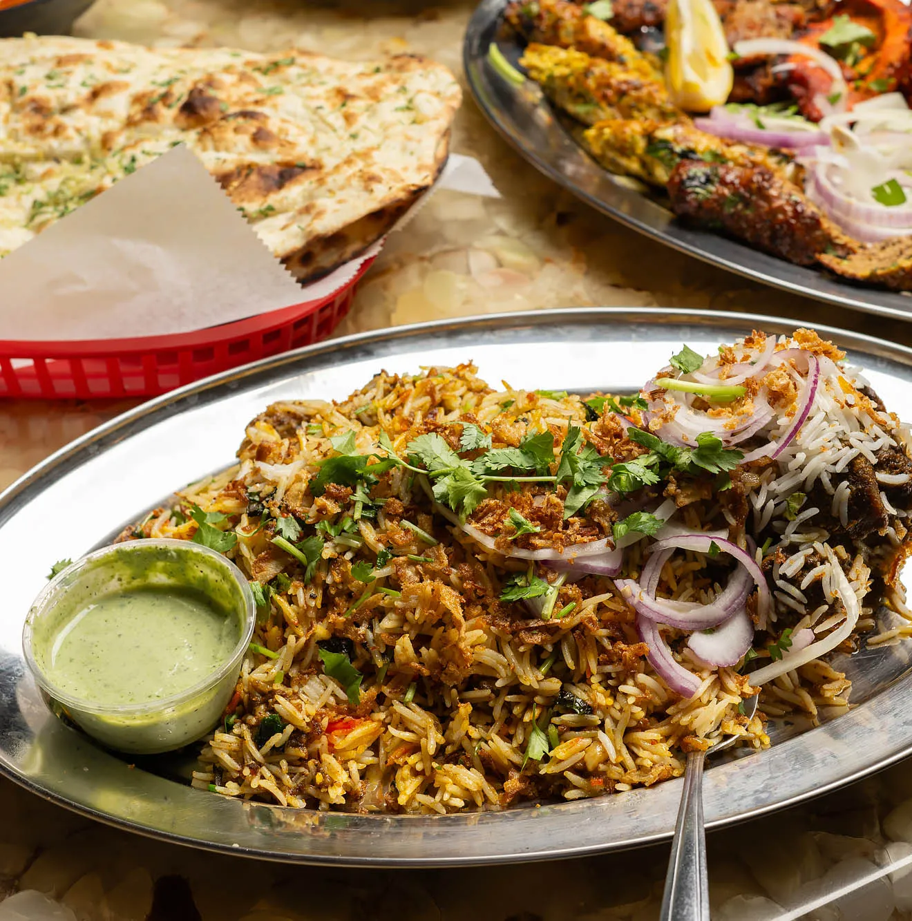 Biryani kabob house signature dishes Lamb Dam BiriyaniChicken Dam BiriyaniChicken Chargha